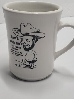 Vintage Coffee Mug Cup Sams Family Spa Desert Hot Spring CA Thick Heavy HF Coors